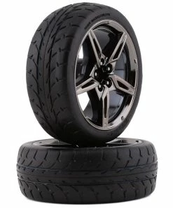 Traxxas 2.1" Response Pre-Mounted Front Tires W/Split-Spoke Wheels (Black Chrome)