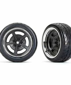 Traxxas Tires/Wheels Glued Blkchrome Wheels1.9In
