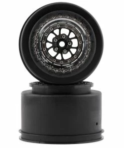 Traxxas Weld 2.2/3.0 Drag Racing Rear Wheels W/12mm Hex (Chrome W/Black) (2)