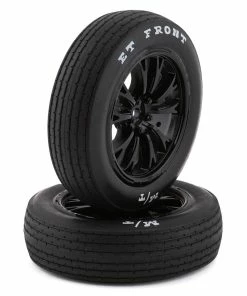 Traxxas Drag Slash Front Pre-Mounted Tires (Gloss Black) (2) W/Weld Wheels & 12mm Hex