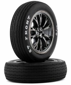 Traxxas Drag Slash Front Pre-Mounted Tires (Black Chrome) (2) W/Weld Wheels & 12mm Hex