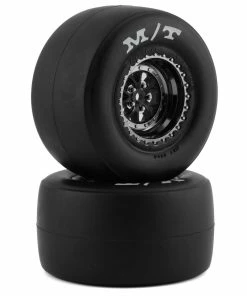 Traxxas Drag Slash Rear Pre-Mounted Sticky Tires (Black Chrome) (2) W/Weld Wheels & 12mm Hex