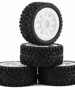 UDI R/C 1/16 Pre-Mounted Treaded Tires (White) (4)