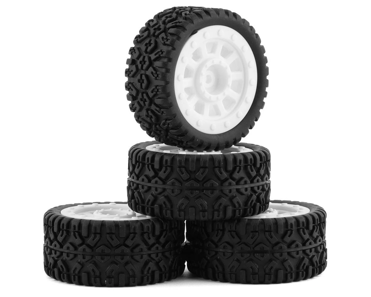 UDI R/C 1/16 Pre-Mounted Treaded Tires (White) (4)