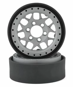 Vanquish Products KMC XD127 Bully 1.9" Beadlock Crawler Wheels (Silver) (2)