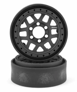 Vanquish Products KMC 1.9" XD229 Machete V2 Beadlock Crawler Wheels (Grey) (2)