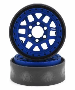 Vanquish Products KMC 1.9" XD229 Machete V2 Beadlock Crawler Wheels (Blue) (2)