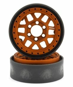 Vanquish Products KMC 1.9" XD229 Machete V2 Beadlock Crawler Wheels (Orange) (2)