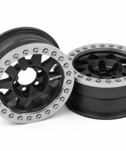 Vanquish Products Method 101 V2 1.9" Beadlock Crawler Wheels (Black/Silver) (2)