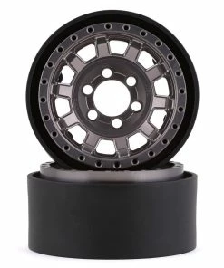 Vanquish Products KMC KM236 Tank 1.9" Beadlock Crawler Wheels (Grey) (2)