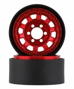 Vanquish Products KMC KM236 Tank 1.9" Beadlock Crawler Wheels (Red) (2)