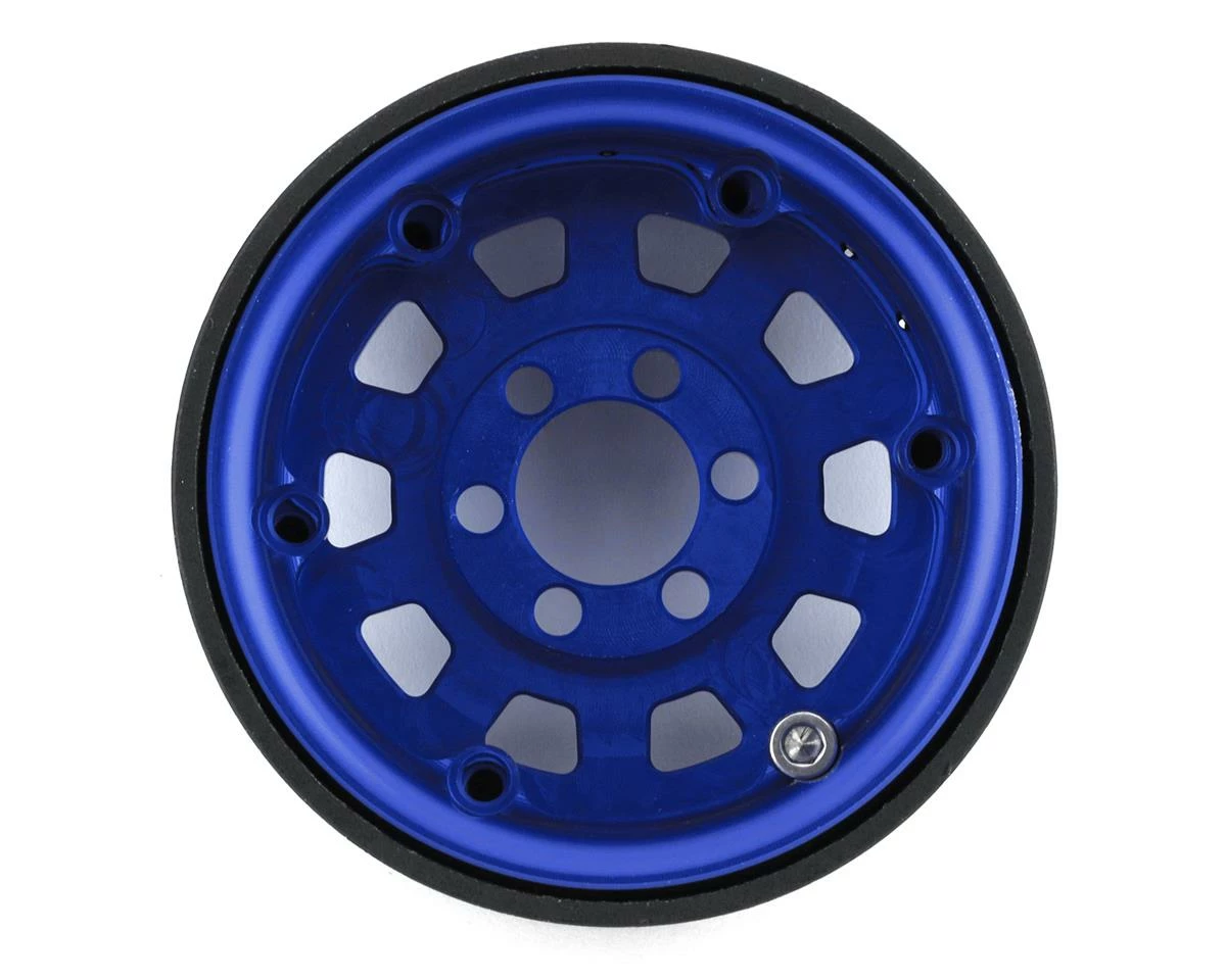 Vanquish Products KMC KM236 Tank 1.9" Beadlock Crawler Wheels (Blue) (2) - Image 2