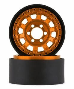 Vanquish Products KMC KM236 Tank 1.9" Beadlock Crawler Wheels (Orange) (2)