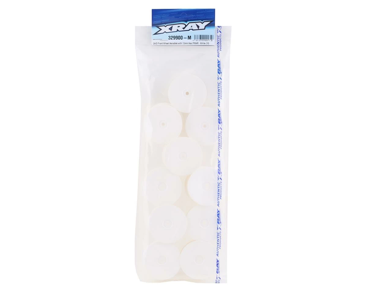 Xray 12mm Hex "Aerodisk" 2WD Front Buggy Wheels (White) (10) (XB2) - Image 3