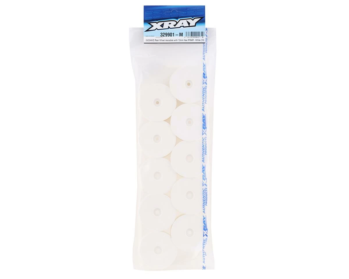 Xray 12mm Hex V2 "Aerodisk" 1/10 Rear Buggy Wheels (White) (10) (XB2/XB4) - Image 3