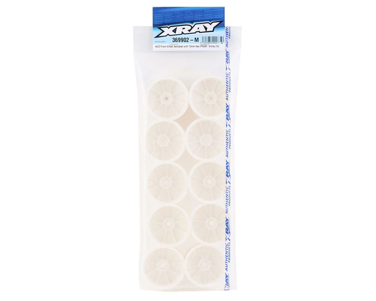 Xray 12mm Hex "Aerodisk" 4WD Front Buggy Wheels (White) (10) (XB4) - Image 3