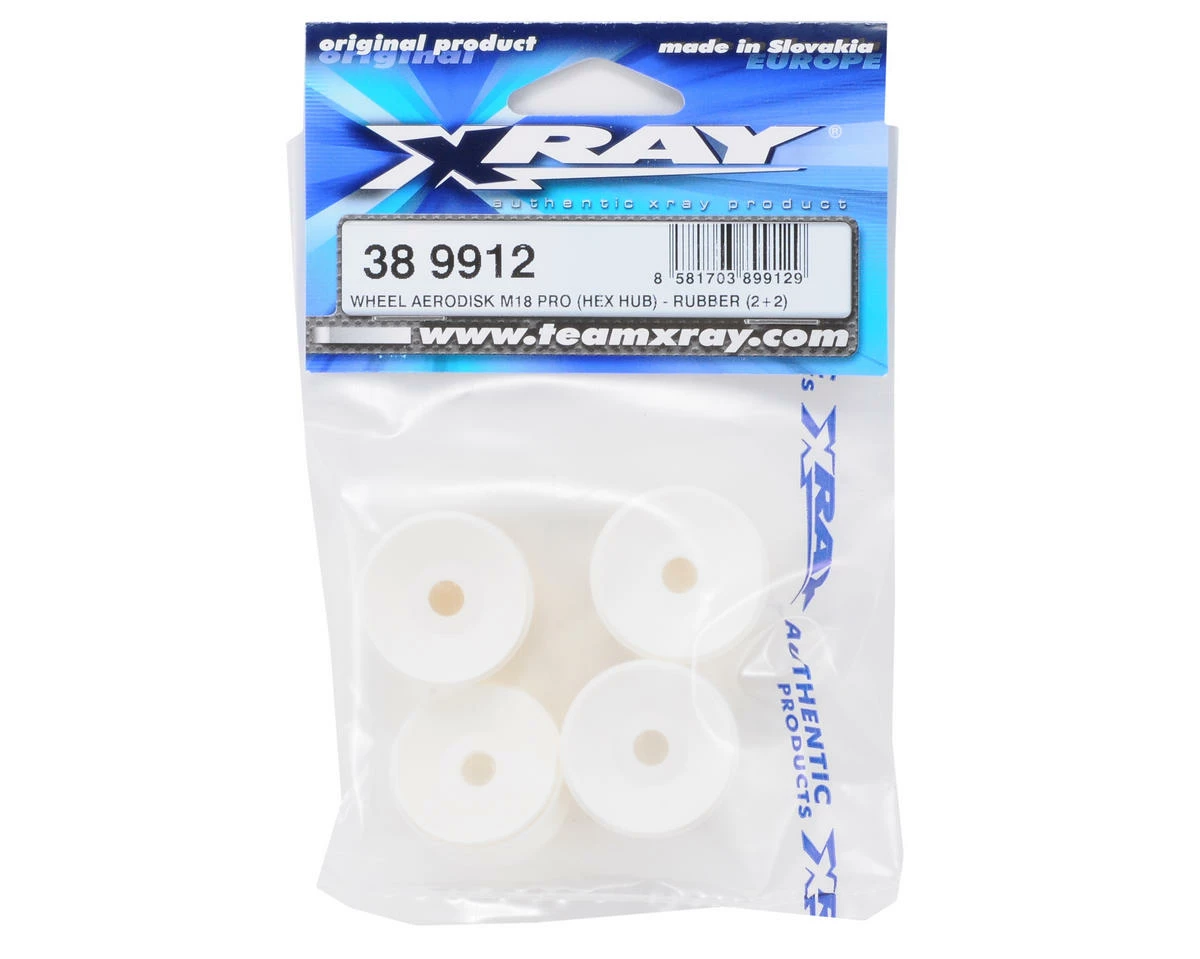 Xray 9mm Hex M18 Pro Aerodisk Rubber Tire Wheel (4) (White) - Image 2