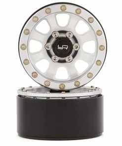 YEAH RACING 1.9" Aluminum 8-Spoke Beadlock Wheels W/12mm Hex (Silver) (2)
