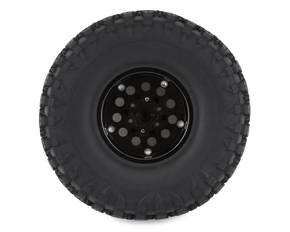 YEAH RACING Claw 1.9" Pre-Mounted Tires W/Aluminum Beadlock Wheels (Black) (4) W/12mm Hex - Image 2